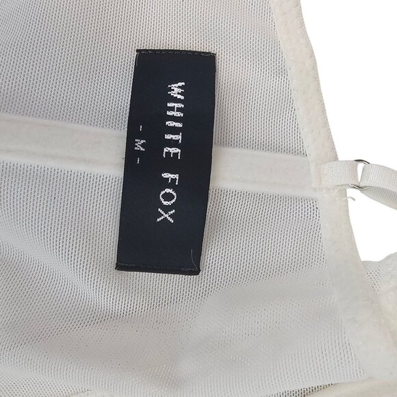 Y2K Festival Party Dainty White Lace Yellow Floral Corset‎ Crop Top White Fox M - Picture 12 of 12